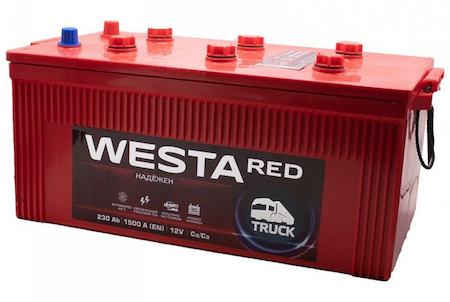 Аккумулятор для грузовой техники WESTA RED 230Ah 1500A (о.п.)